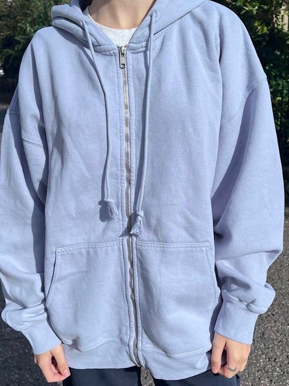 Brandy Melville Light Lavender oversized Zip Hooded Jacket